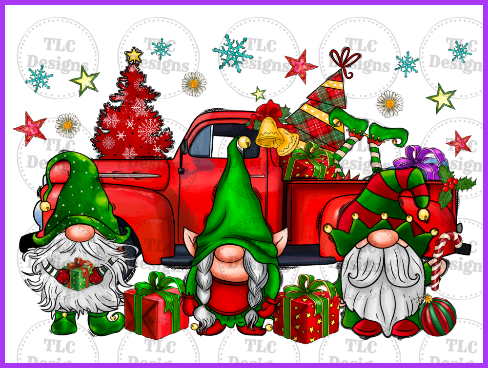 Elf Truck Christmas Full Color Transfers