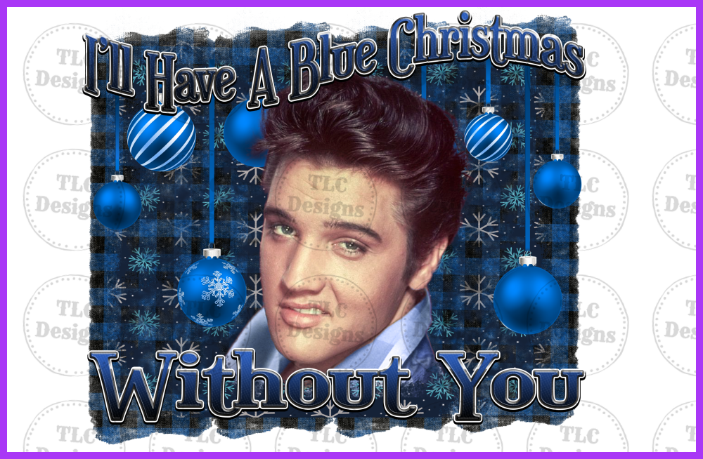 Elvis Blue Christmas Full Color Transfers