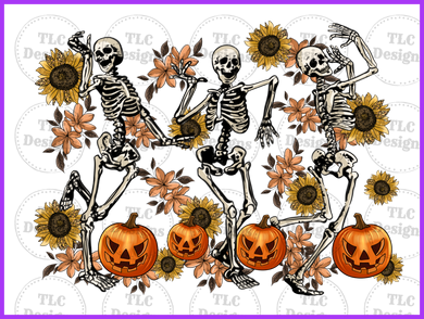 Fall Skeletons Full Color Transfers