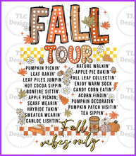 Load image into Gallery viewer, Fall Tour- Back Full Color Transfers
