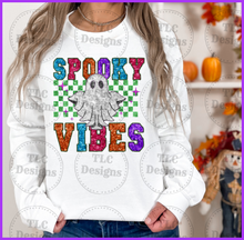 Load image into Gallery viewer, Faux Embr Sequins Spooky Vibes Full Color Transfers
