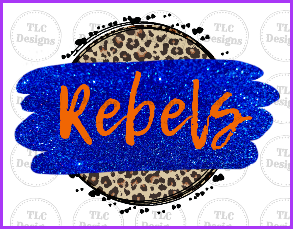 Glitter Rebels. Orange And Royal Full Color Transfers