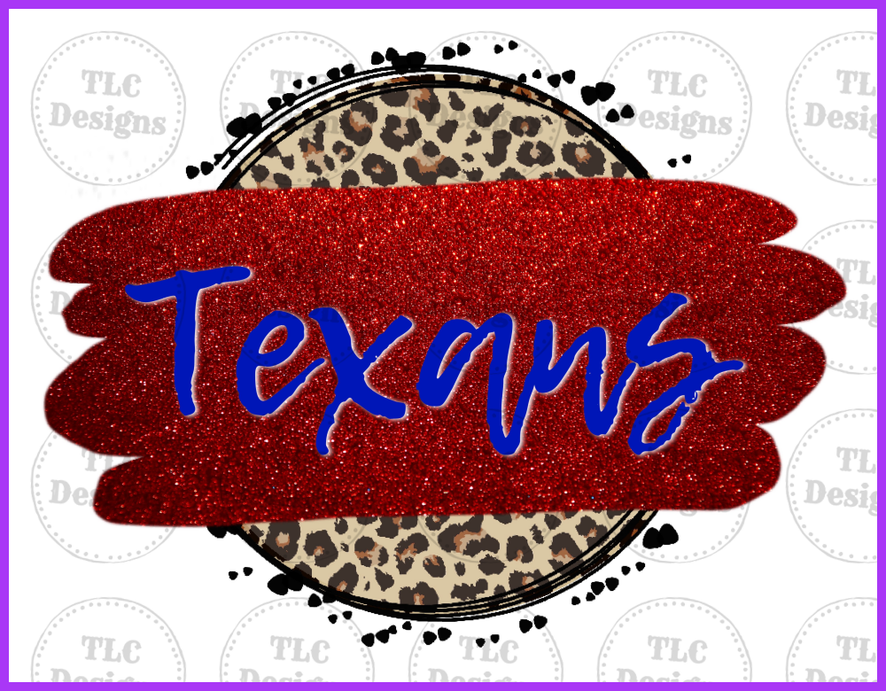 Glitter Texans Full Color Transfers