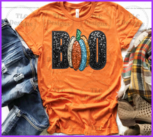 Load image into Gallery viewer, Faux Sequin Boo With Pumpkin Full Color Transfers
