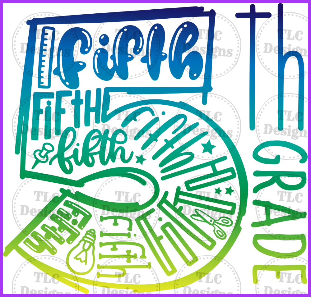 Fifth Grade With Blues Full Color Transfers