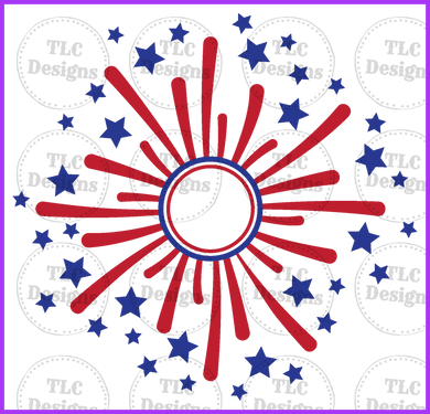 Firework Monogram 1 Full Color Transfers