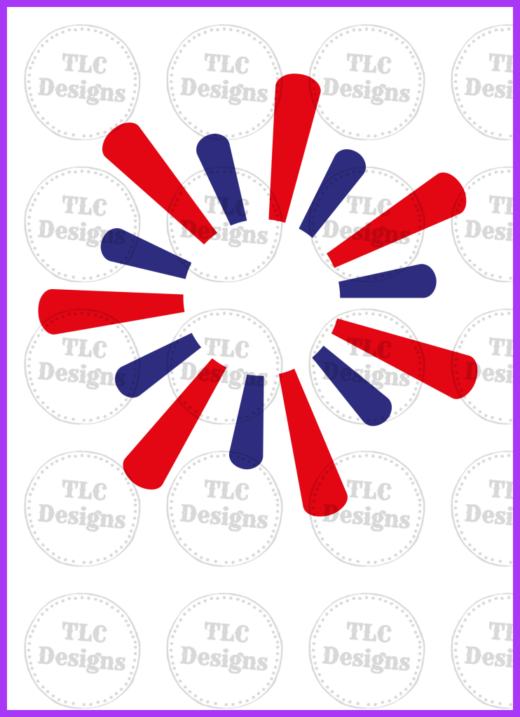 Firework Monogram 7 Full Color Transfers