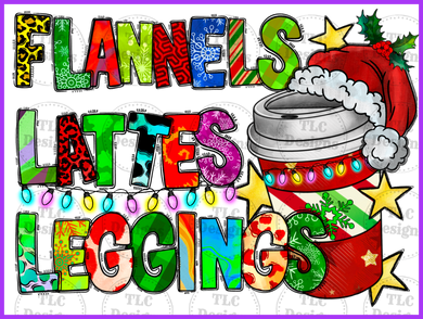 Flannels Lattes Leggings Full Color Transfers