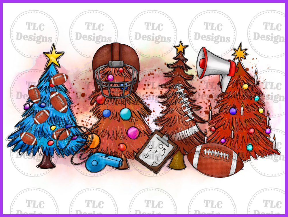 Football Christmas Tree Full Color Transfers