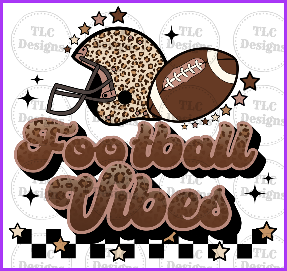 Football Mama With Bolts Full Color Transfers