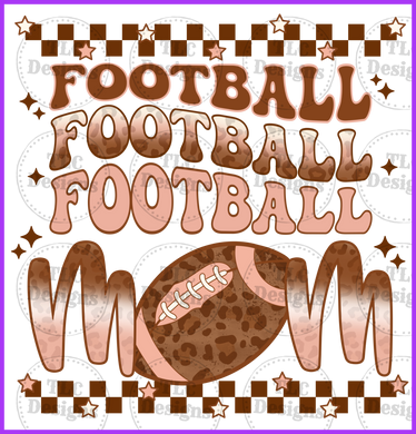 Football Mom With Checkers Full Color Transfers