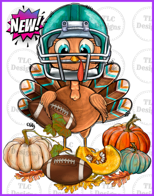 Football Turkey Thanksgiving Full Color Transfers