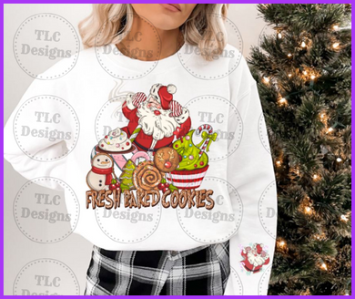 Fresh Baked Cookies With Santa Sleeve Design Full Color Transfers