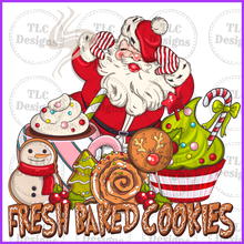 Load image into Gallery viewer, Fresh Baked Cookies With Santa Sleeve Design Full Color Transfers
