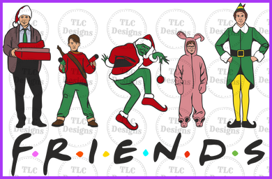 Friends Christmas Movie Full Color Transfers