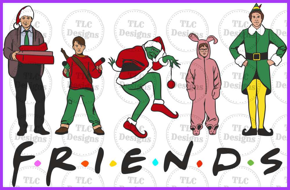 Friends Christmas Movie Full Color Transfers