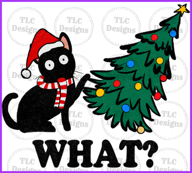 Funny Cat Christmas Koozie 3 Inches Full Color Transfers