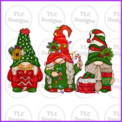 Funny Gnomes Merry Christmas Full Color Transfers