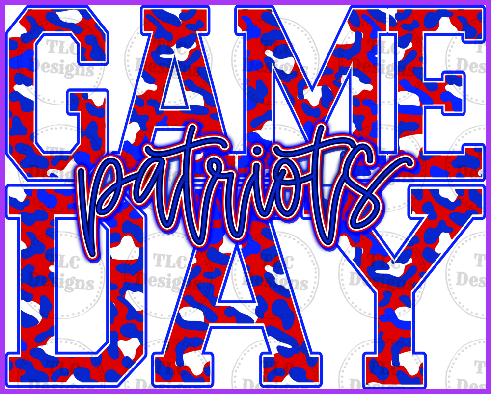 Game Day Patriots Royal Blue Full Color Transfers