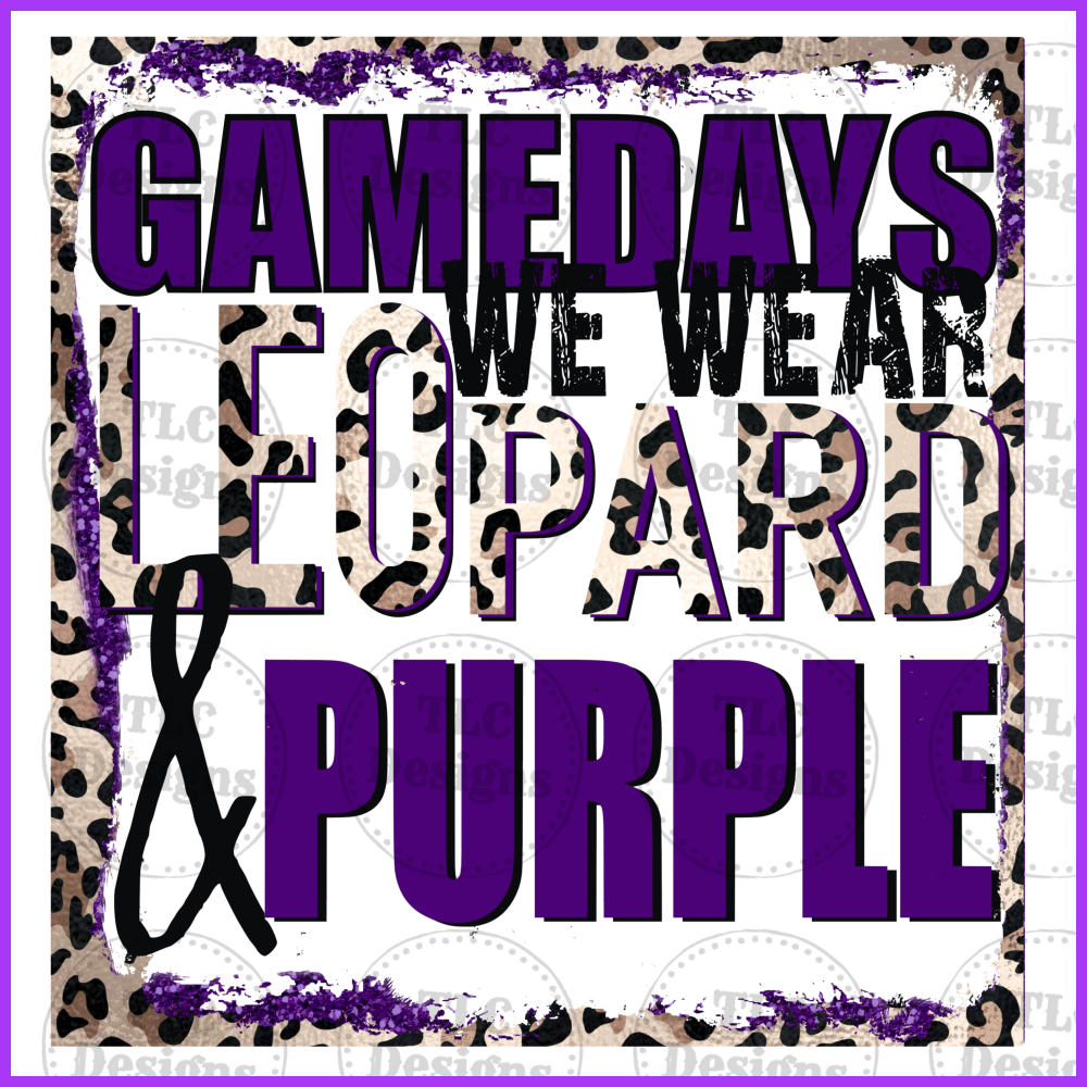 Gamedays We Wear... Leopard And Purple Full Color Transfers