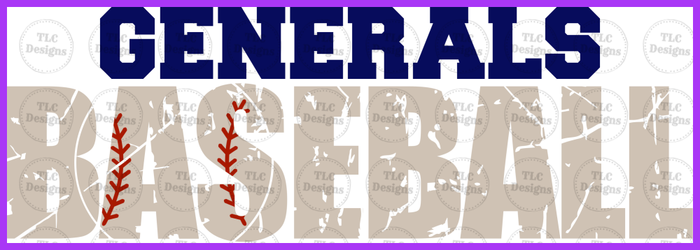 Generals Baseball - Grunge Full Color Transfers
