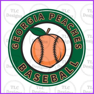 Georgia Peaches Baseball Round Logo Full Color Transfers