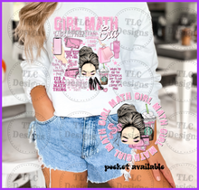 Load image into Gallery viewer, Girl Math - Pocket Available Seperate Full Color Transfers
