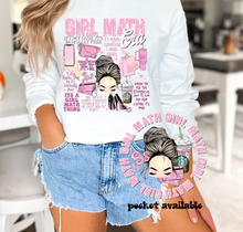 Load image into Gallery viewer, Girl Math - Pocket Available Seperate Full Color Transfers
