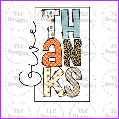 Give Thanks Full Color Transfers