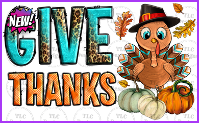 Give Thanks Turkey Full Color Transfers