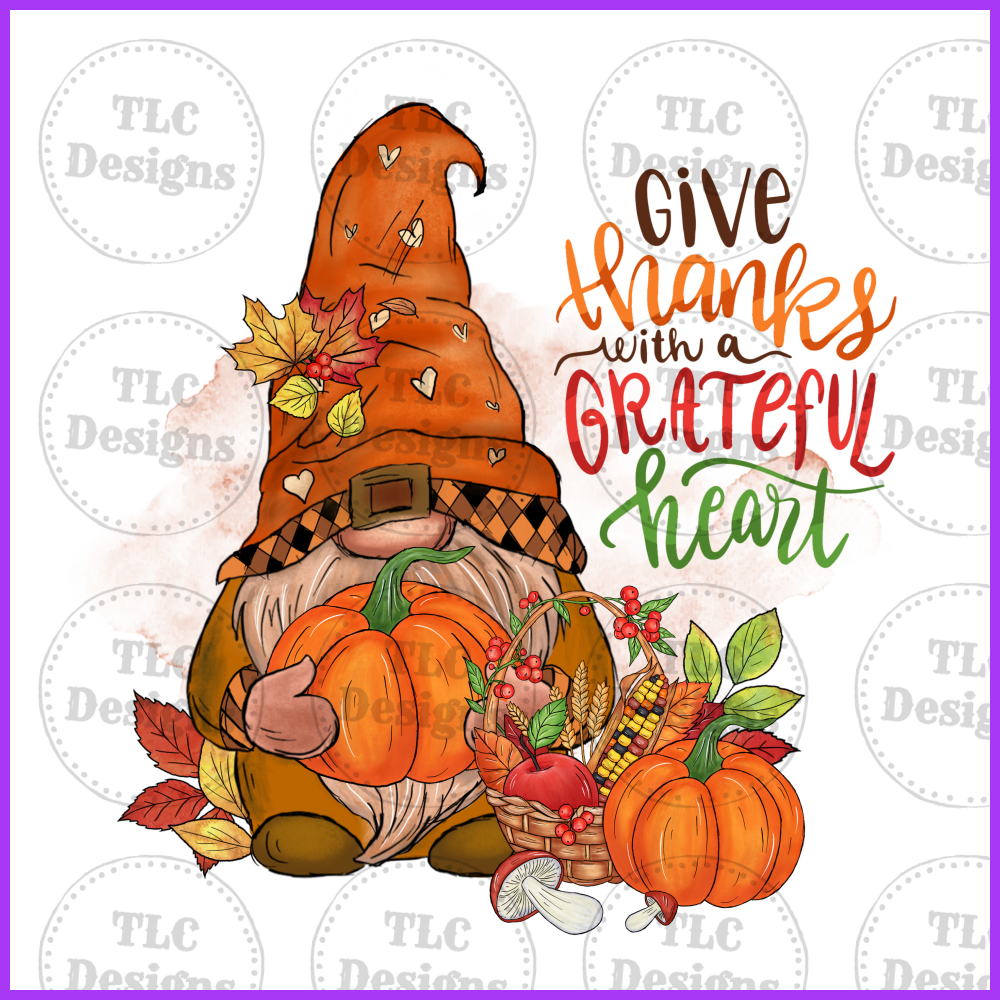 Gnome Autumn Full Color Transfers