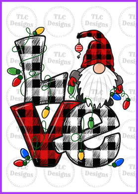 Gnome Christmas Love Full Color Transfers