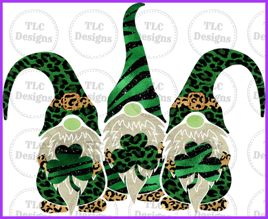 Gnome Trio St Patty Full Color Transfers