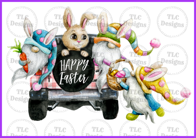 Gnomes In Jeep Full Color Transfers