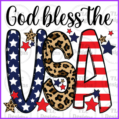 God Bless The Usa Full Color Transfers