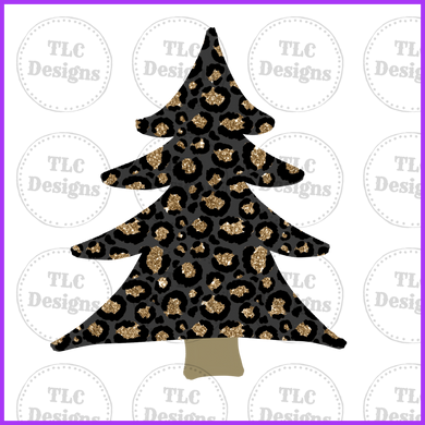 Gold Glitter And Black Tree Full Color Transfers