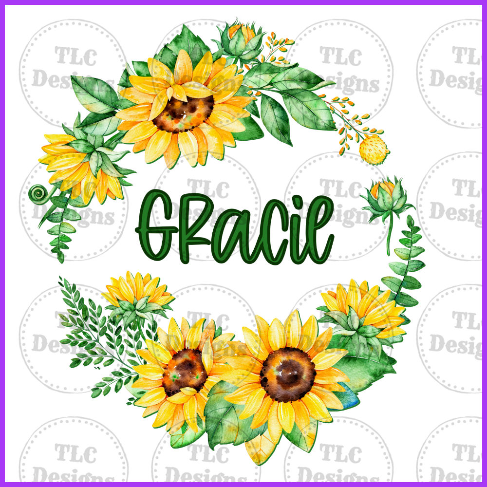 Gracie Sunflower 1 Full Color Transfers