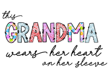 Load image into Gallery viewer, Grandma- Wear Your Heart On Sleeves- 6 Hearts Included (3.5) Full Color Transfers

