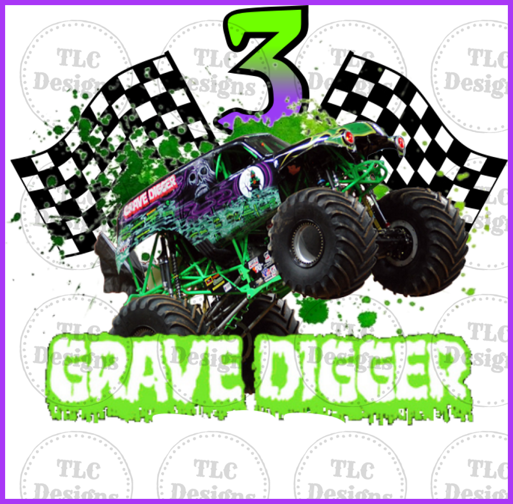 Grave Digger Dad Full Color Transfers