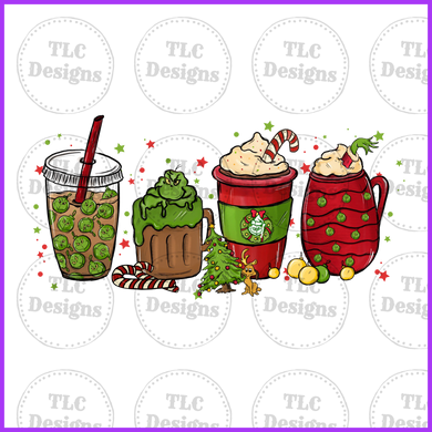 Green Guy Coffee 2 Full Color Transfers