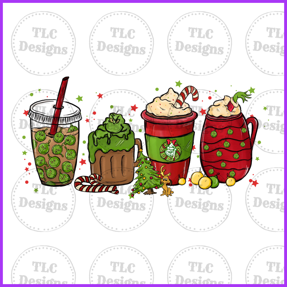 Green Guy Coffee 2 Full Color Transfers