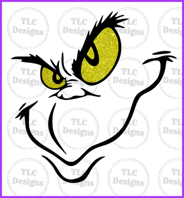 Green Man Face Full Color Transfers