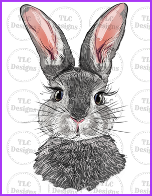 Grey Bunny Full Color Transfers