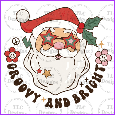 Groovy And Bright Santa Full Color Transfers