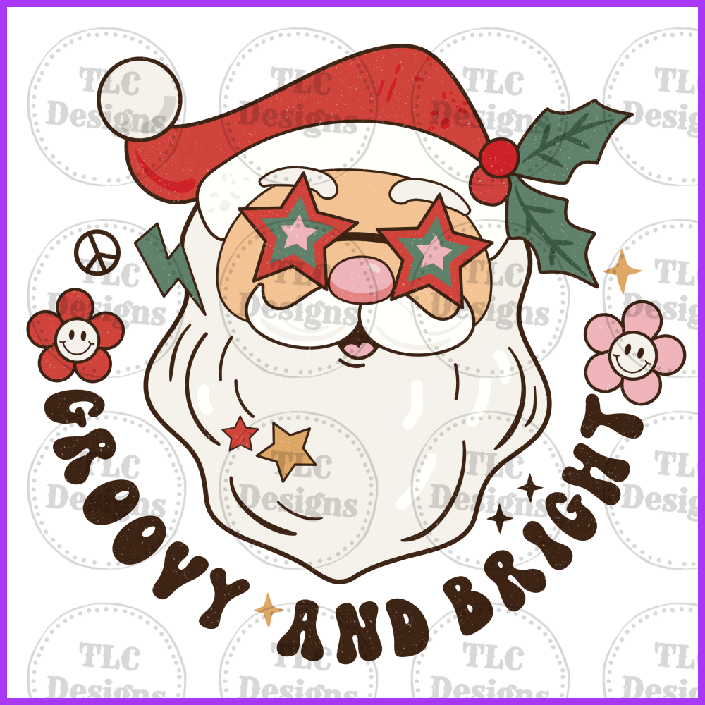 Groovy And Bright Santa Full Color Transfers