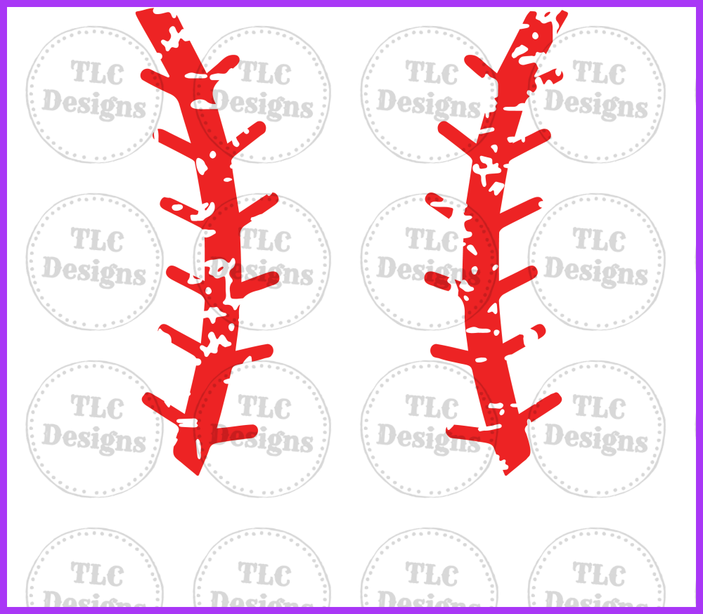 Grunge Baseball Heart Full Color Transfers
