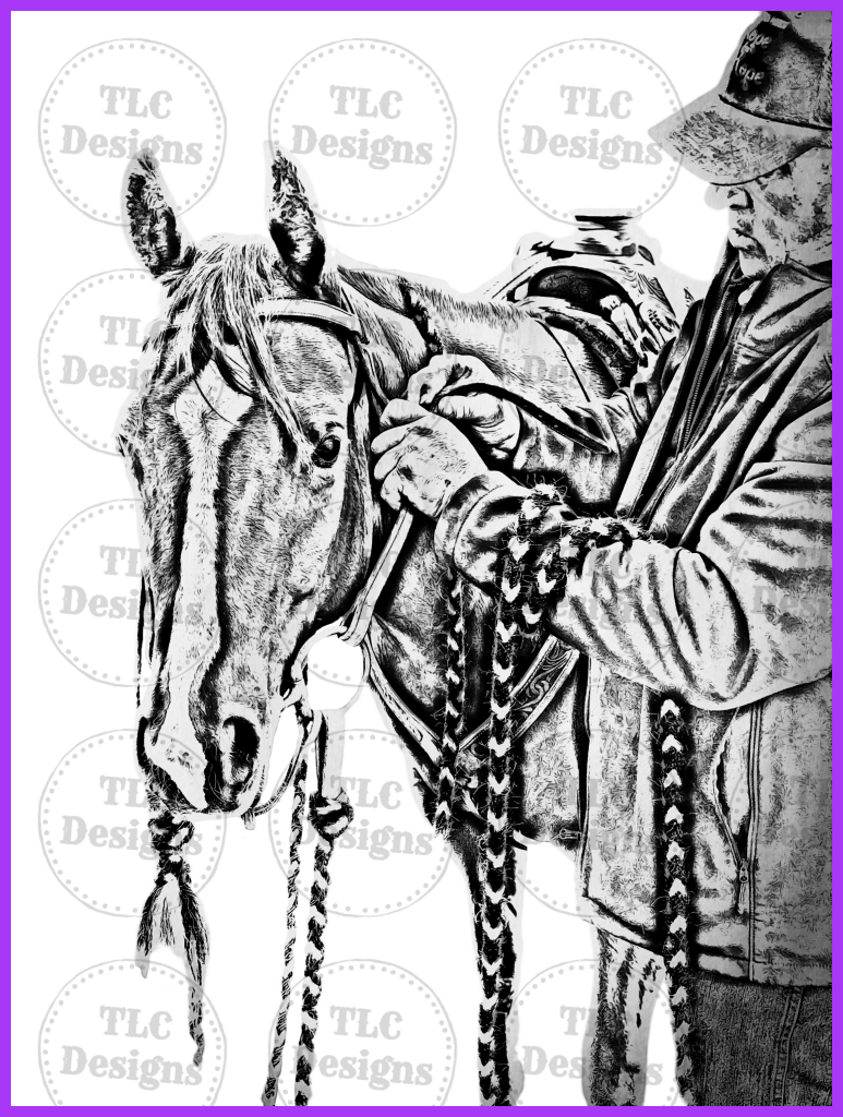 Guy And Horse Full Color Transfers