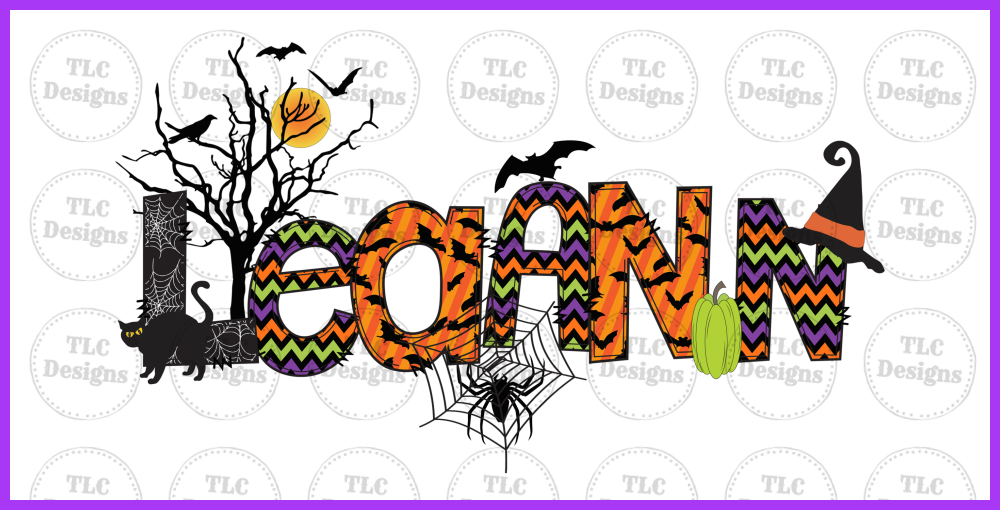 Halloween Names. Elements Will Vary. Add Name In Notes Full Color Transfers