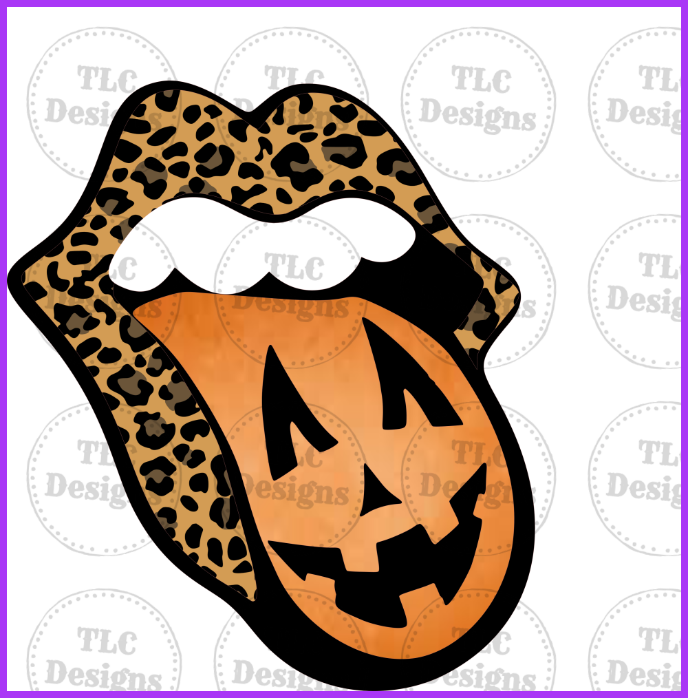Halloween Pumpkin Tongue Full Color Transfers