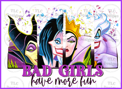 Halloween Theme- Bad Girls Have More Fun Full Color Transfers